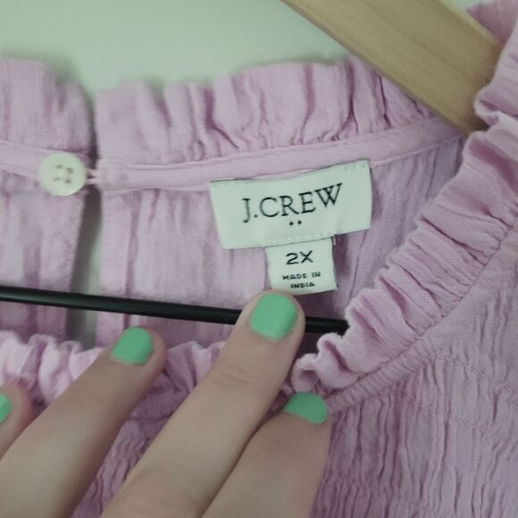 J. Crew Guaze Lilac Pink Flutter Sleeve Dress Size 2XL - Picture 7 of 9